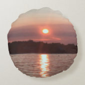 ガラス色の日没 ラウンドクッション (裏面)