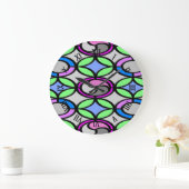 ガラス色タイル張り ラージ壁時計 (ホーム)