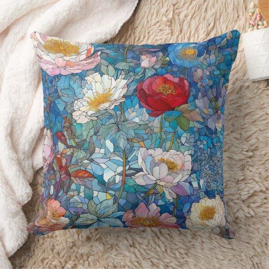 ガラス花びら クッション (ブランケット)