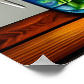 ガラス花瓶のひまわり ポスター (角)