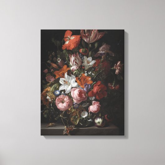 ガラス花瓶の花， 1704 キャンバスプリント (正面)