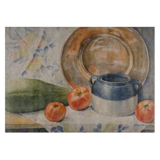 ガラス芸術のまな板 カッティングボード (正面)