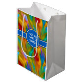 ガラス芸術品を気取った流体カラー – 名前をカスタムする/大事な行事 ミディアムペーパーバッグ (正面アングル)