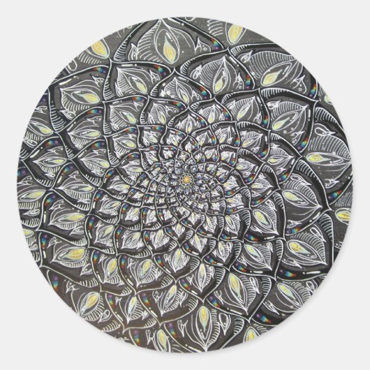 ガラス菊 ラウンドシール (正面)