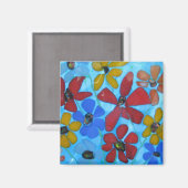 ガラス融着性花磁石 マグネット (正面/裏面)