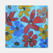 ガラス融着性花磁石