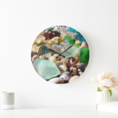 ガラス装飾壁クロック海ガラスのシェル ラージ壁時計 (ホーム)