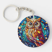 ガラス製のベンチと花が染まる静けさ キーホルダー (正面)