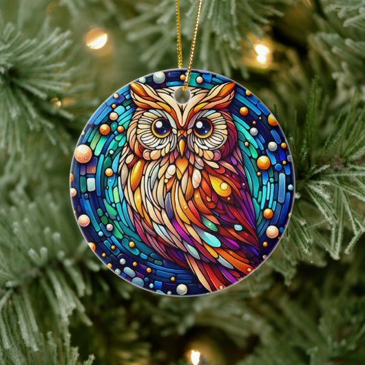 ガラス製のベンチと花が染まる静けさ セラミックオーナメント (ツリー)