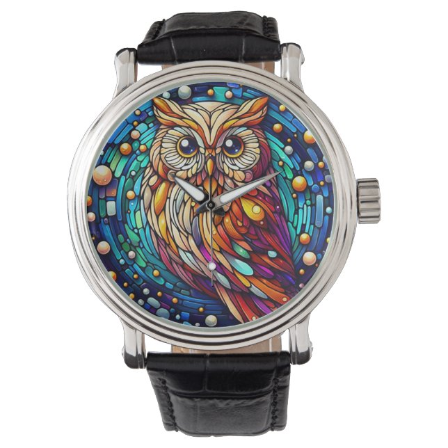 ガラス製のベンチと花が染まる静けさ 腕時計 (正面)