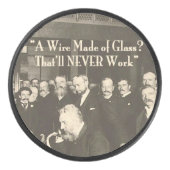 ガラス製のユーモアのある電線 アイスホッケーパック (正面)