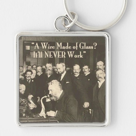 ガラス製のユーモアのある電線 キーホルダー (正面)