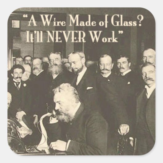 ガラス製のユーモアのある電線 スクエアシール (正面)