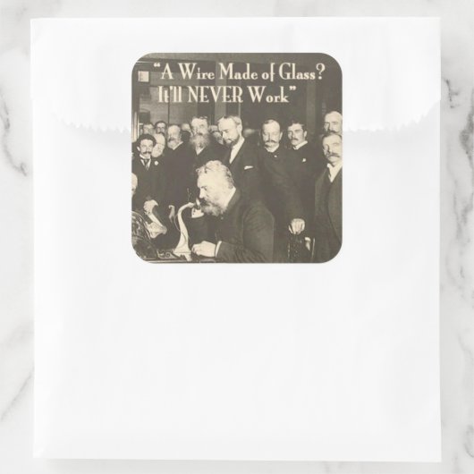 ガラス製のユーモアのある電線 スクエアシール (バッグ)