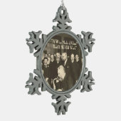 ガラス製のユーモアのある電線 スノーフレークピューターオーナメント (左)