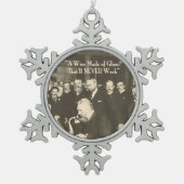 ガラス製のユーモアのある電線 スノーフレークピューターオーナメント (正面)