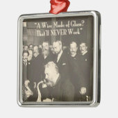 ガラス製のユーモアのある電線 メタルオーナメント (左)