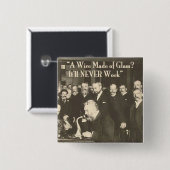 ガラス製のユーモアのある電線 缶バッジ (正面&裏面)