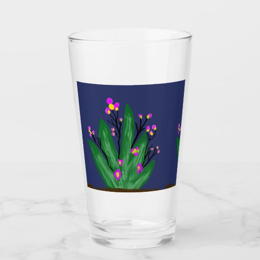 ガラス製の植物のイラスト タンブラーグラス (正面)