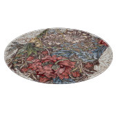 ガラス製まな板：ウィリアム・モリス：野生チューリップ カッティングボード (角)