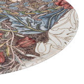 ガラス製まな板：ウィリアム・モリス：野生チューリップ カッティングボード (角)