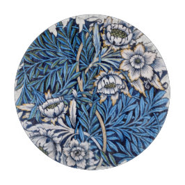 ガラス製まな板： モリス：チューリップ+柳 カッティングボード