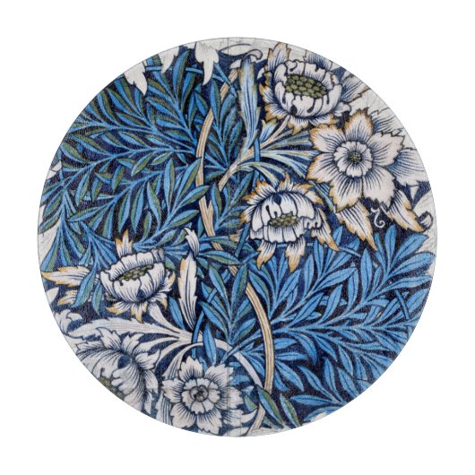 ガラス製まな板： モリス：チューリップ+柳 カッティングボード (正面)