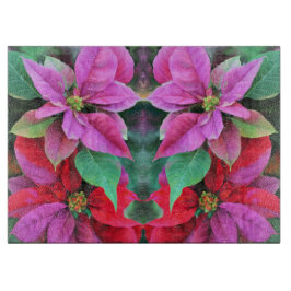 ガラス製キッチンのカッティングボード – Poinsettias カッティングボード