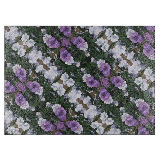 ガラス製キッチンカットボード – ラベンダームローズ#2 カッティングボード (正面)