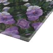 ガラス製キッチンカットボード – ラベンダームローズ#2 カッティングボード (角)