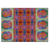 ガラス製キッチンカットボード – Rainbow Tulip A カッティングボード (正面)