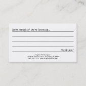 ガラス製コメントカード 名刺 (裏面)