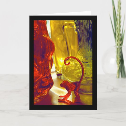 ガラス製サル カード (正面)