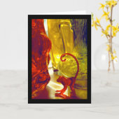 ガラス製サル カード (黄色い花)