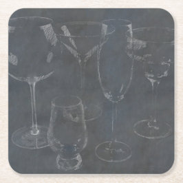 ガラス製バーウェア スクエアペーパーコースター