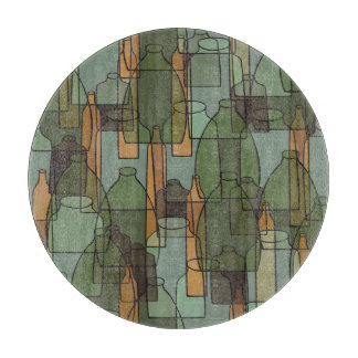 ガラス製品ガロール：ヴィンテージボトルパターン カッティングボード