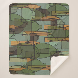 ガラス製品ガロール：ヴィンテージボトルパターン シェルパブランケット