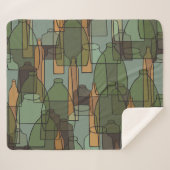 ガラス製品ガロール：ヴィンテージボトルパターン シェルパブランケット (正面(横))