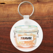 ガラス製旅行貯金箱 キーホルダー (正面)