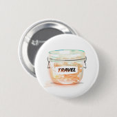 ガラス製旅行貯金箱 缶バッジ (正面&裏面)