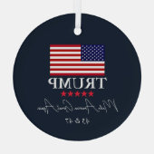 ガラス製 大統領 ドナルド トランプ クリスマス オーナメント (裏面)
