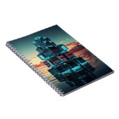 ガラス角錐を使ったノートパソコン – 穏やかな夕日 ノートブック (右側)