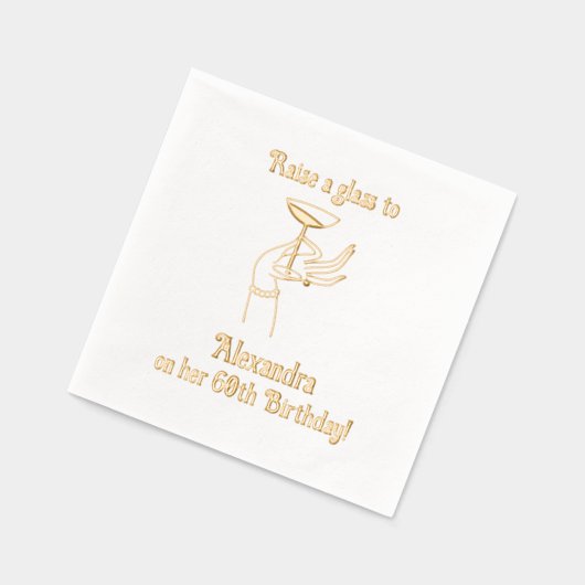 ガラス誕生日記念日パーティーを上げる 箔ナプキン (左)