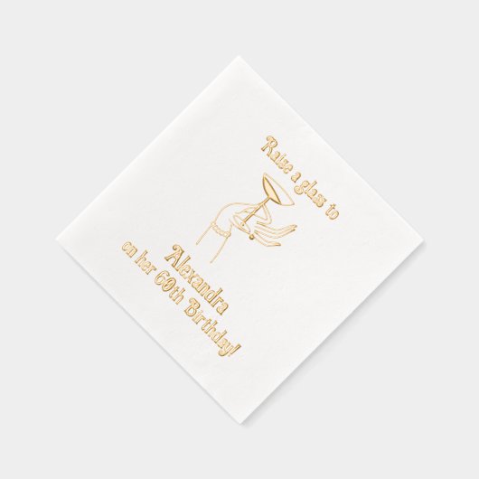 ガラス誕生日記念日パーティーを上げる 箔ナプキン (右)