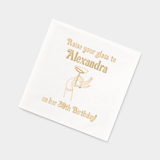 ガラス誕生日記念日パーティー#2 箔ナプキン (左)