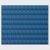 ガラス越しの青い枝垂れ木の抽象芸術パターン ラッピングペーパー (フラット)