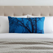 ガラス越し泣く木の青い抽象芸術壁 アクセントクッション