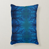 ガラス越し草抜け青い森抽象芸術 アクセントクッション (正面(垂直))