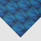 ガラス越し、しだれツリーブルー抽象芸術パターン 薄葉紙 (詳細)