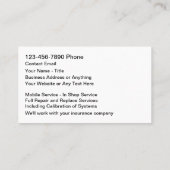 ガラス車のの修理と交換 名刺 (裏面)